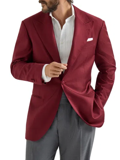 Brunello Cucinelli Peaked-lapels Blazer In Red