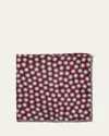 Brunello Cucinelli Men's Silk Geometric Circle Pocket Square In Burgundy