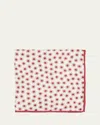 Brunello Cucinelli Men's Silk Geometric Circle Pocket Square In Brown
