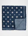 Brunello Cucinelli Double-faced Silk Pocket Square In Dark Blue