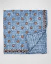 Brunello Cucinelli Men's Silk Geometric Pocket Square In Denim