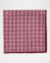 Brunello Cucinelli Men's Silk Geometric Pocket Square In Red