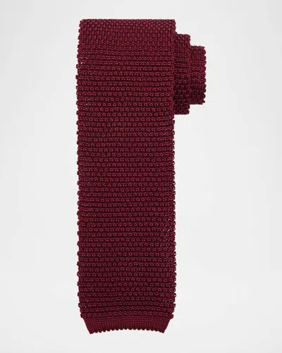 Brunello Cucinelli Men's Silk Knit Tie In Burgundy