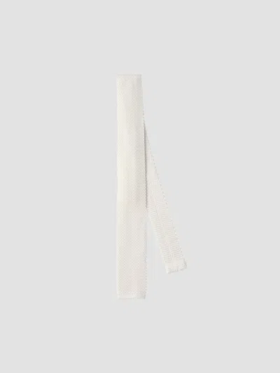 Brunello Cucinelli Silk Knit Tie In White