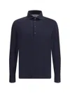 Brunello Cucinelli Long-sleeved Cotton Polo Shirt