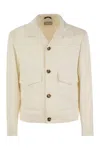 Brunello Cucinelli Silk Outerwear With Patch Pockets For Men In White