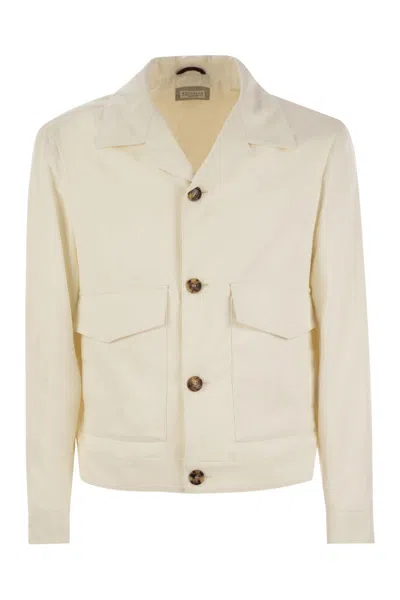 BRUNELLO CUCINELLI MEN'S SILK OUTERWEAR WITH PATCH POCKETS