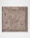 Brunello Cucinelli Men's Silk Paisley Pocket Square In Green