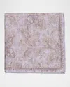 Brunello Cucinelli Men's Silk Paisley Pocket Square In Lilac