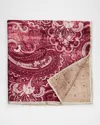Brunello Cucinelli Men's Silk Paisley Pocket Square In Red