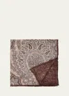 Brunello Cucinelli Men's Silk Paisley-print Pocket Square In Denim Navy