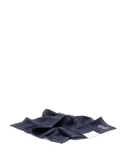 Brunello Cucinelli Men Silk Pocket Square In Blue