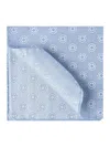 Brunello Cucinelli Men's Silk Pocket Square With Medallion Design In Blue