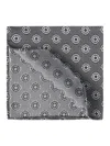Brunello Cucinelli Men's Silk Pocket Square With Medallion Design In Gray