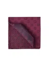 Brunello Cucinelli Men's Silk Pocket Square With Medallion Design In Red