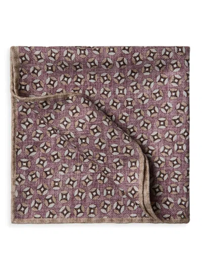 Brunello Cucinelli Men's Silk Pocket Square With Pattern In Multi