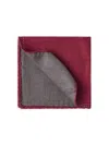 Brunello Cucinelli Silk Logo Pocket Square In Burgundy