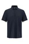Brunello Cucinelli Classic S/s Cotton Polo In Blue