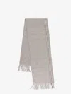 Brunello Cucinelli Detail Striped Luxurious Silk Scarf In Neutral