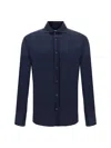 Brunello Cucinelli Men Silk Shirt In Blue