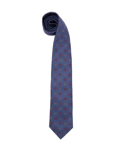 Brunello Cucinelli Slim Tie Patterned Design Pointed Tip In Blue