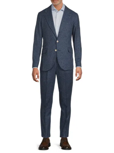 Brunello Cucinelli Men's Silk-wool-cashmere Modern-fit Suit In Blue