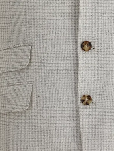 Brunello Cucinelli Men Single-breasted Check Blazer In Multicolor