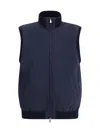 Brunello Cucinelli Men Sleeveless Vest Jacket In Blue