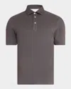 Brunello Cucinelli Men's Slim Cotton Polo Shirt In Coffee