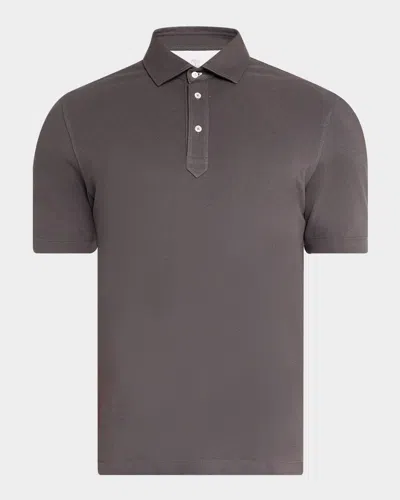 Brunello Cucinelli Men's Slim Cotton Polo Shirt In Coffee