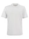 Brunello Cucinelli Men Slim Fit Crew-neck T-shirt In Lightweight Cotton Jersey In Gray