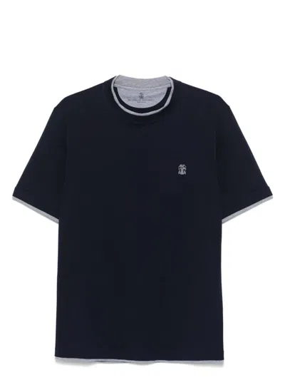Brunello Cucinelli Men's Slim Fit Crew-neck T-shirt In Navy
