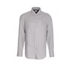 Brunello Cucinelli Chevron Motif Flannel Shirt With Button-down Collar In Gray