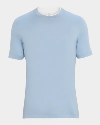 BRUNELLO CUCINELLI MEN'S SLIM FIT TIPPED T-SHIRT