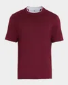 Brunello Cucinelli Crew Neck Plain Design Short Sleeves In Red