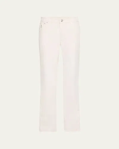 Brunello Cucinelli Men's Slim Five-pocket Pants In English White