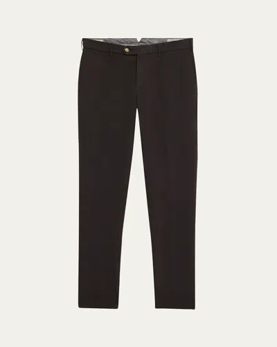Brunello Cucinelli Men's Slim Flat-front Pants In Coffee