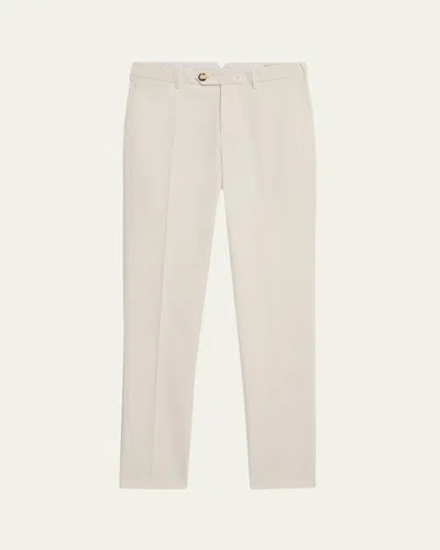 Brunello Cucinelli Men's Slim Flat-front Pants In English White