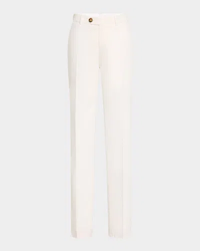 Brunello Cucinelli Men's Slim Flat-front Pants In White
