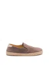 Brunello Cucinelli Leather Espadrilles With Contrast Heel Panel In Multicolor