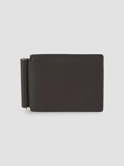 Brunello Cucinelli Men's Smooth Calfskin Money Clip Wallet In Dark Brown