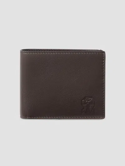 Brunello Cucinelli Men's Smooth Calfskin Wallet In Brown