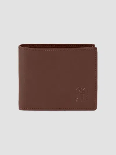 Brunello Cucinelli Men's Smooth Calfskin Wallet In Light Brown