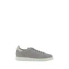 Brunello Cucinelli Men's Low-top Leather Sneakers In Grey