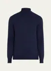 Brunello Cucinelli Men's Solid Cashmere Turtleneck In Cw425 Navy