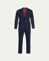 Brunello Cucinelli Men's Solid Cotton-cashmere Stretch Suit In Navy