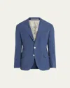 Brunello Cucinelli Men's Solid Linen Suit In Denim Blue