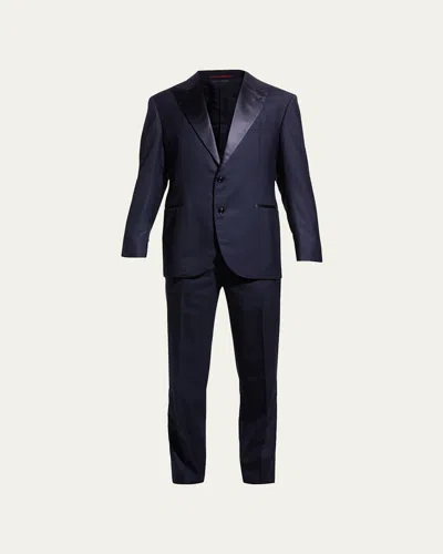 Brunello Cucinelli Men's Solid Peak-lapel Tuxedo In Navy