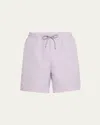 Brunello Cucinelli Men's Solid Swim Trunks In Lavender