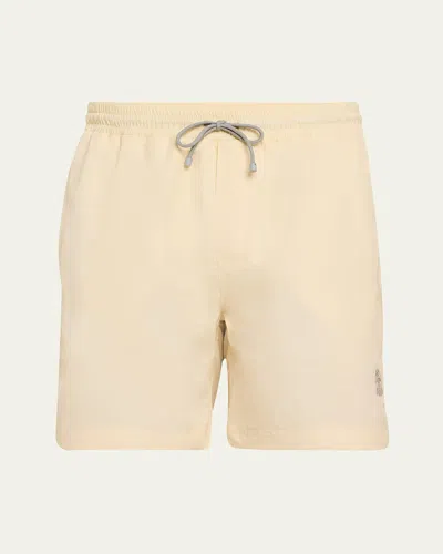 Brunello Cucinelli Men's Solid Swim Trunks In Light Blue
